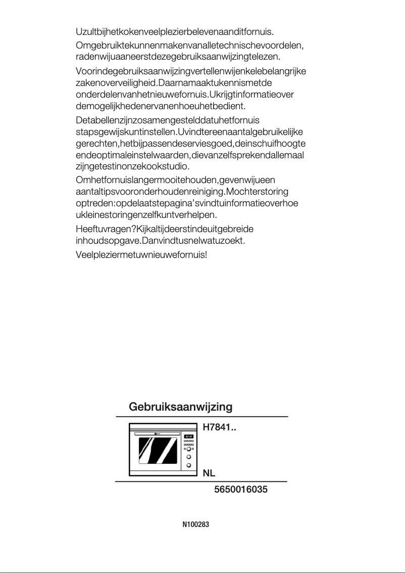 Page 1 de la notice Manuel utilisateur Neff H7841N2