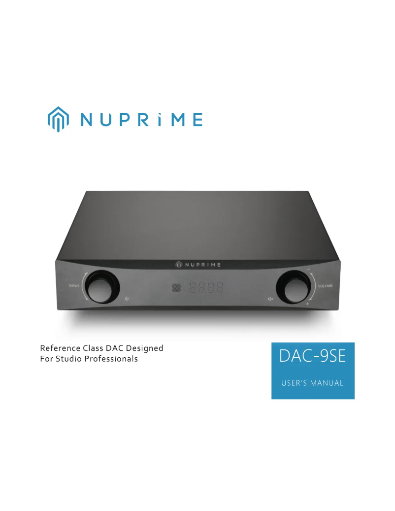 Page n°1 - Manuel utilisateur NuPrime DAC-9SE