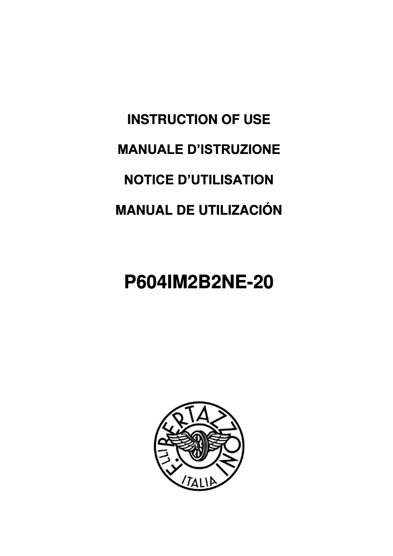 Image de la première page du manuel de l'appareil P604IM2B2NE-20