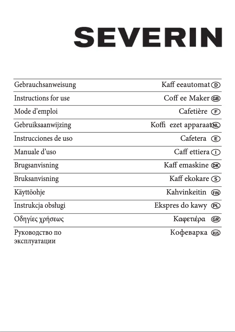 Page 1 de la notice Manuel utilisateur Severin KA 4212