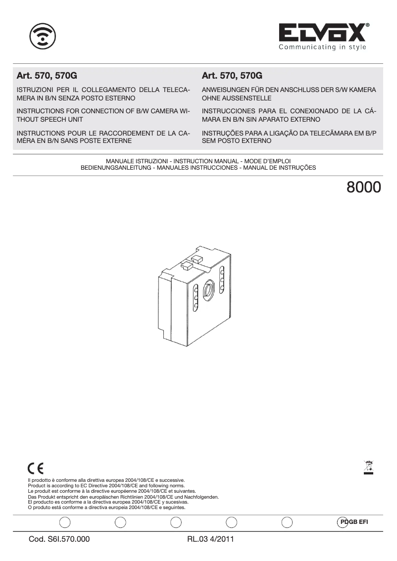 Image de la première page du manuel de l'appareil ELVOX 0570