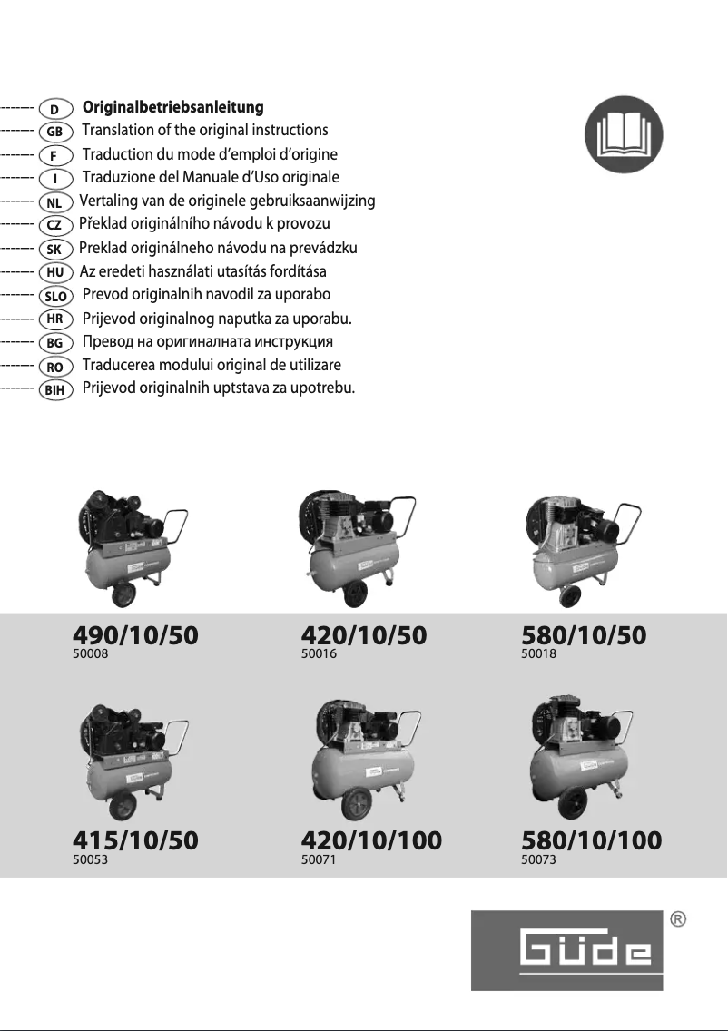 Page 1 de la notice Manuel utilisateur Güde 420/10/50 EU 230V