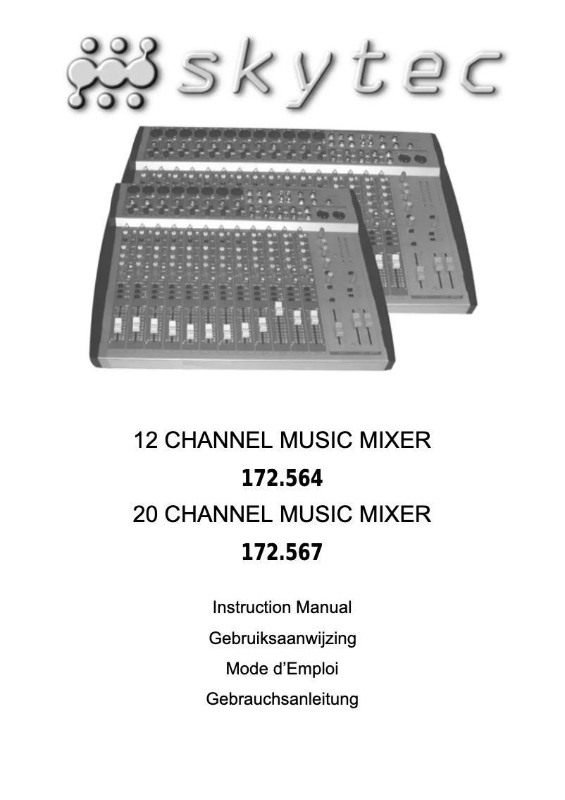 Page 1 de la notice Manuel utilisateur Skytec 172.546
