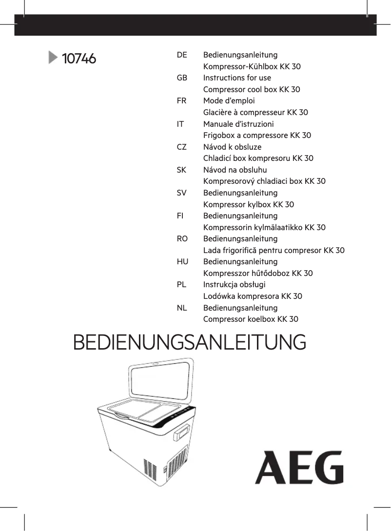 Página 1 del manual Manual de usuario AEG KK 30