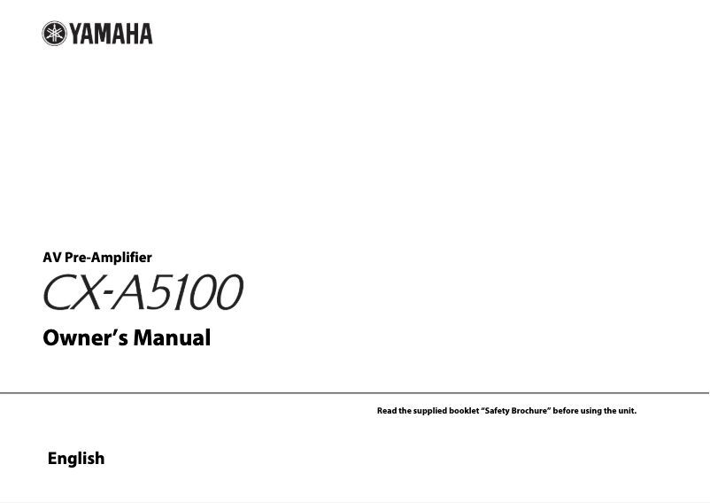 Image de la première page du manuel de l'appareil CX-A5100