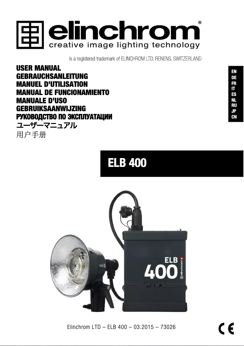 Page n°1 - Manuel utilisateur Elinchrom ELB 400