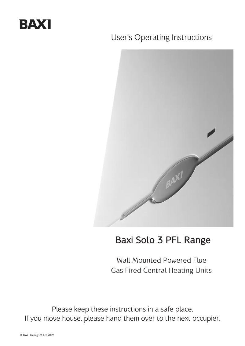 Page n°1 - Manuel utilisateur Baxi Solo 3 PFL 60