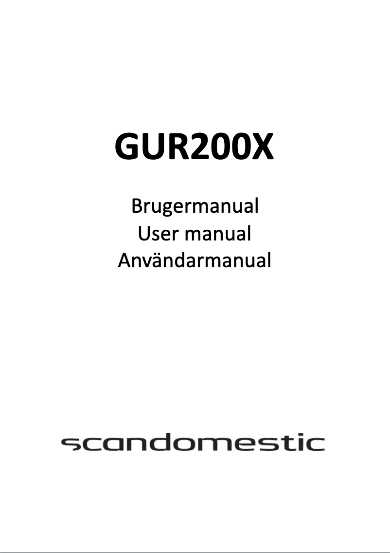 Page n°1 - Manuel utilisateur Scancool GUR200X