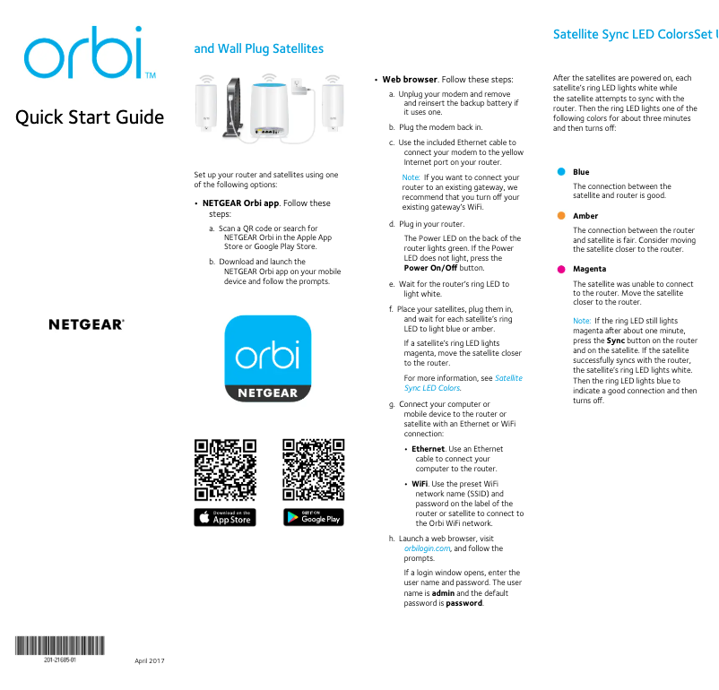 Image de la première page du manuel de l'appareil Orbi RBK52W