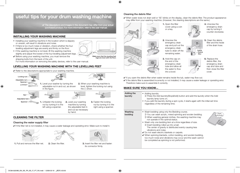 Page n°1 - Manuel utilisateur Samsung WF0500N