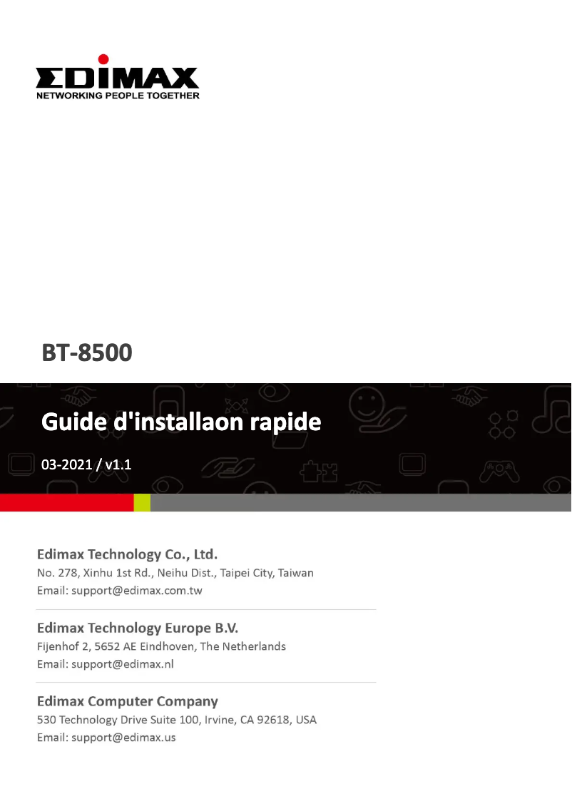 Image de la première page du manuel de l'appareil BT-8500