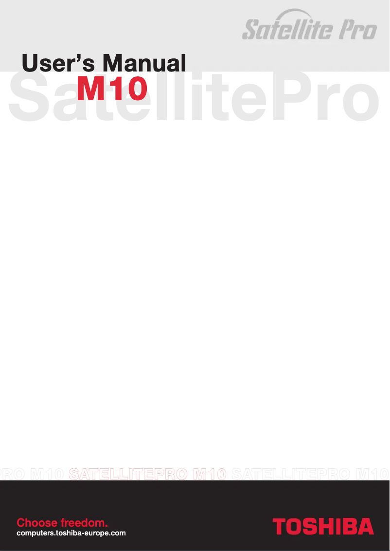 Page n°1 - Manuel utilisateur Toshiba Satellite M10