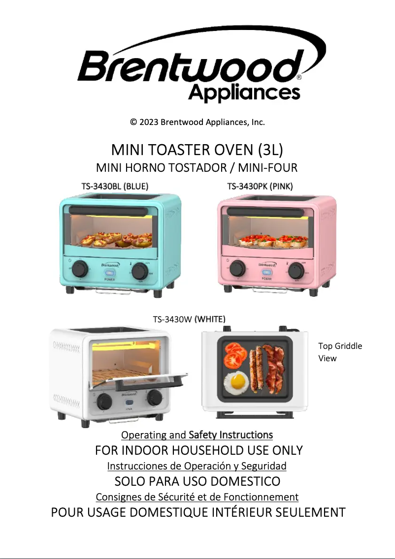 Página 1 del manual Manual de usuario Brentwood TS-3430PK