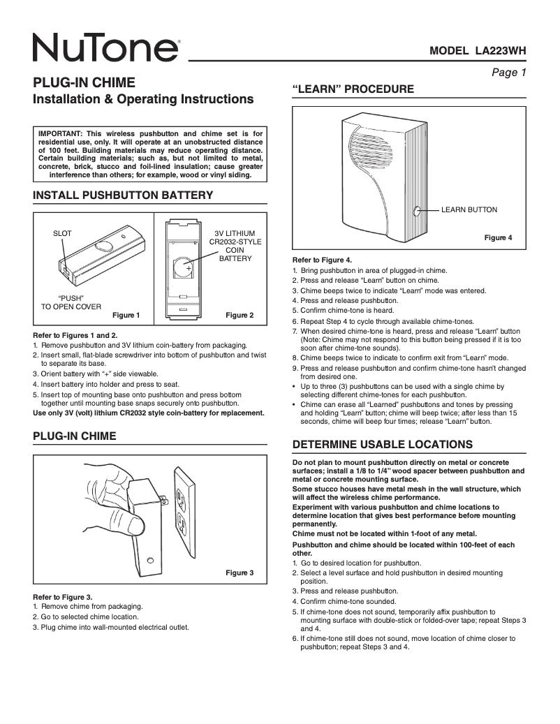 Image de la première page du manuel de l'appareil LA223WH