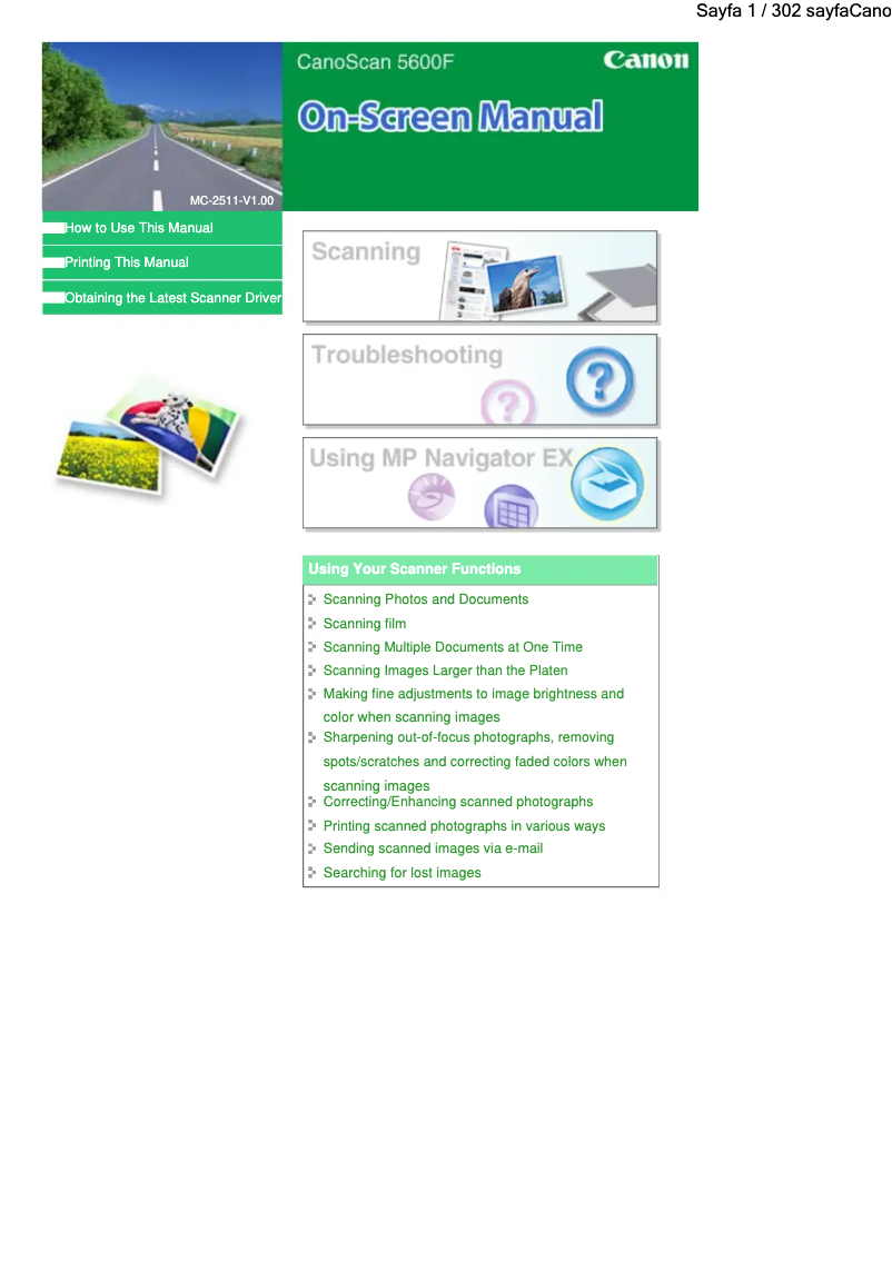 Page n°1 - Mode d'emploi Canon CanoScan 5600F