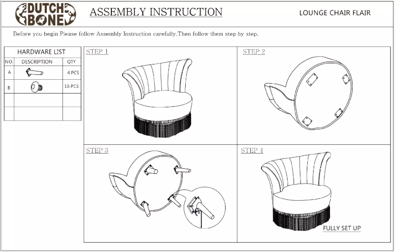 Page 1 de la notice Manuel utilisateur Dutchbone Flair