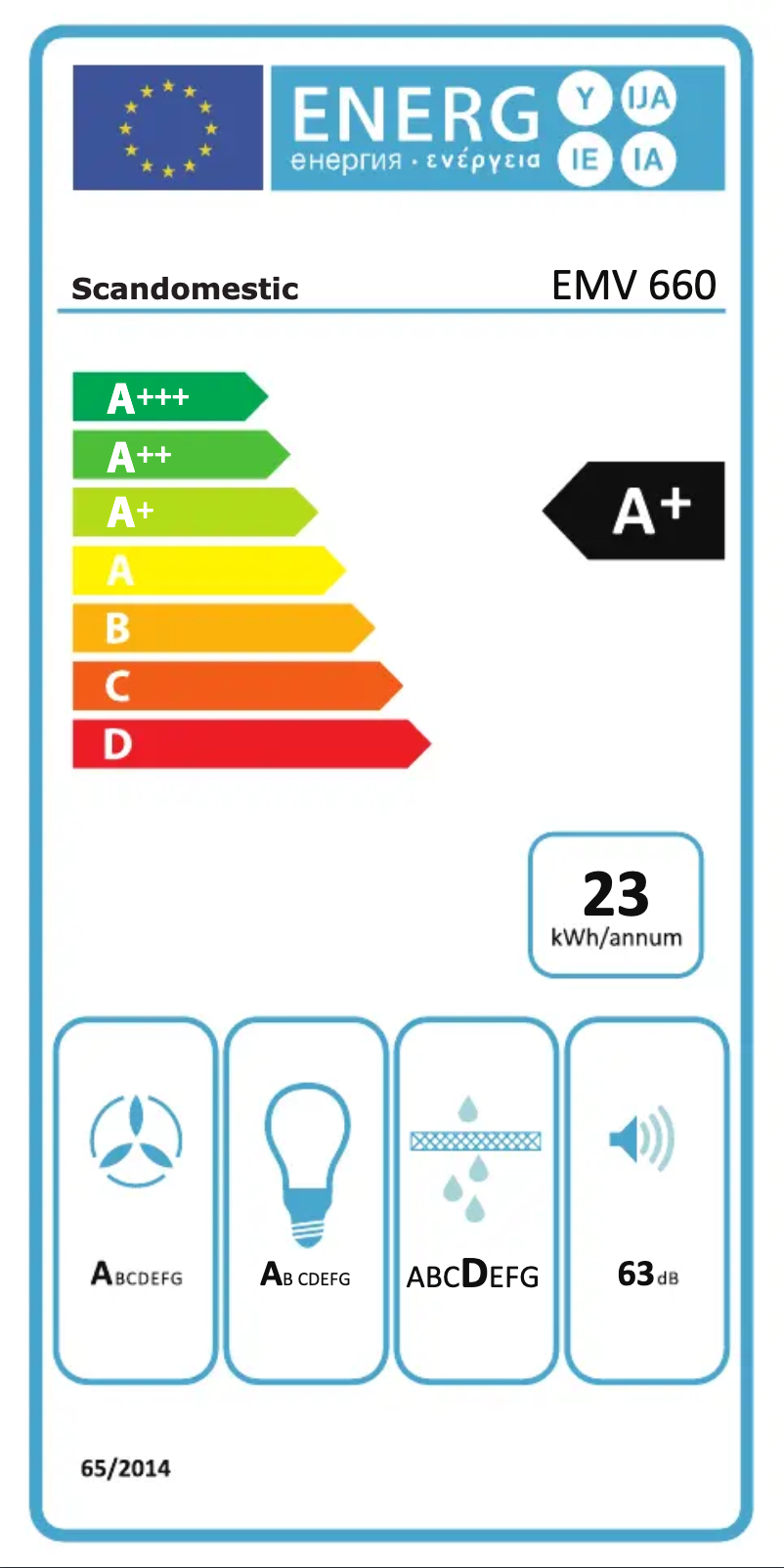 Page n°1 - Label énergétique Scandomestic EMV 660