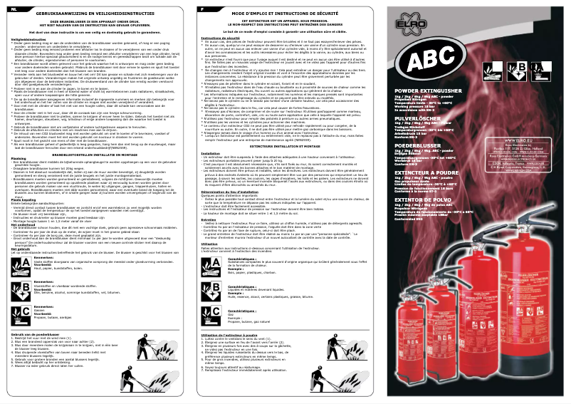 Page n°1 - Manuel utilisateur Elro BB2