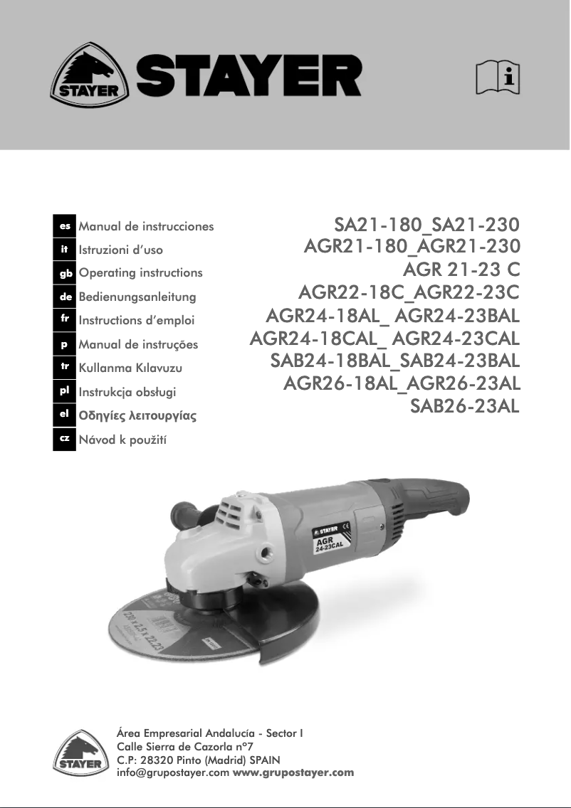 Page n°1 - Manuel utilisateur Stayer AGR 21-230