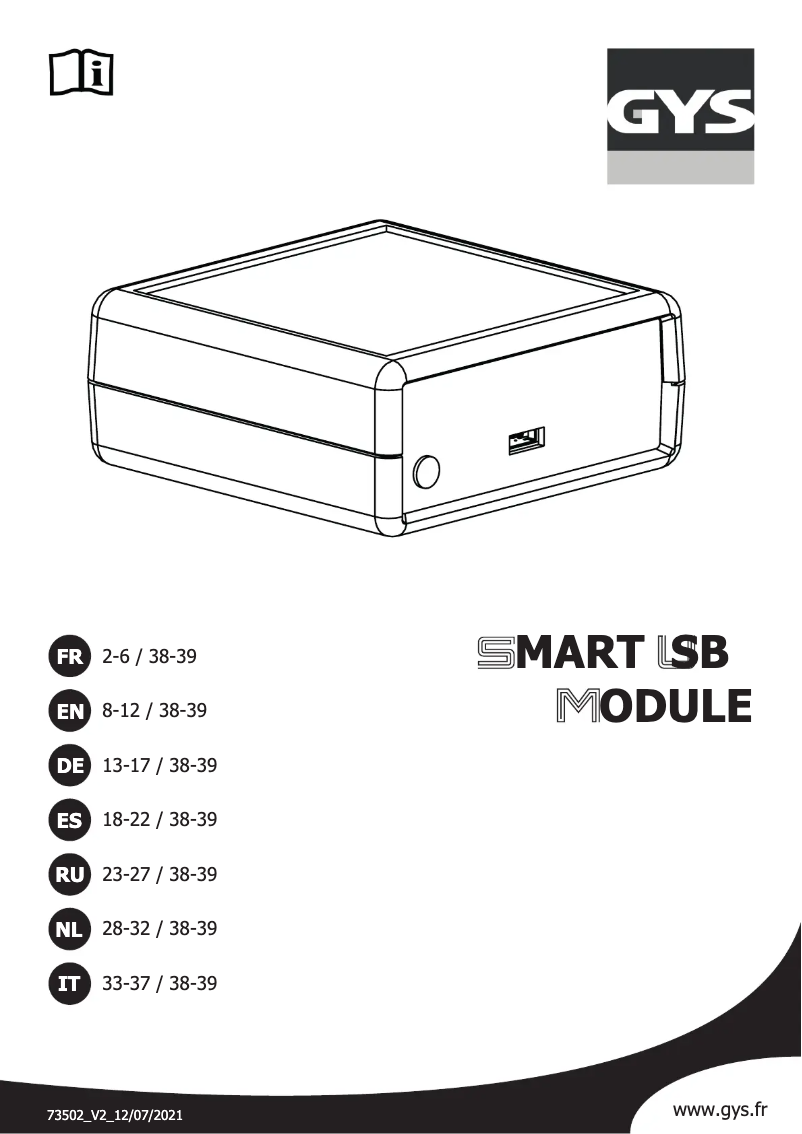 Page 1 de la notice Manuel utilisateur GYS Smart USB Module