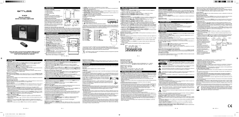 Page 1 de la notice Manuel utilisateur Muse M-38 CM