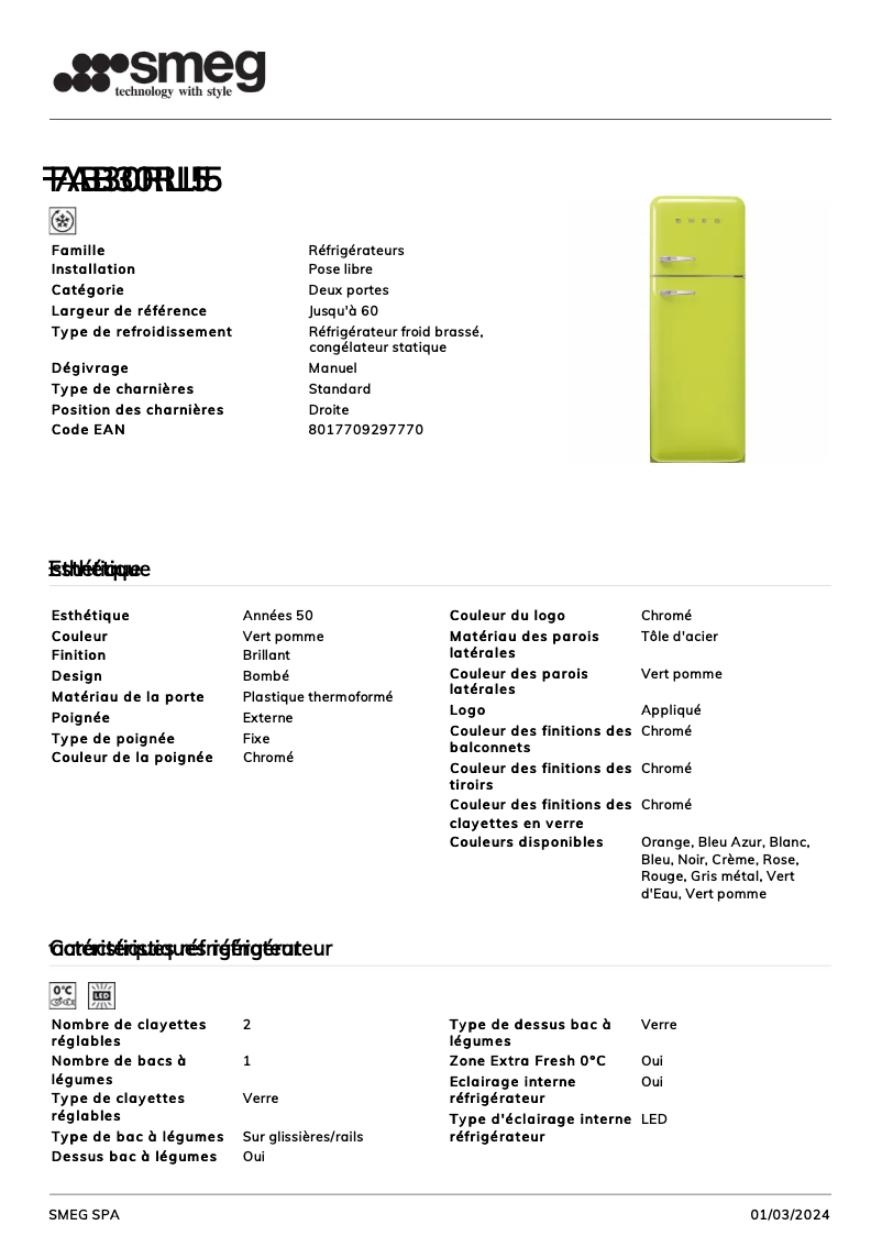 Image de la première page du manuel de l'appareil FAB30RLI5