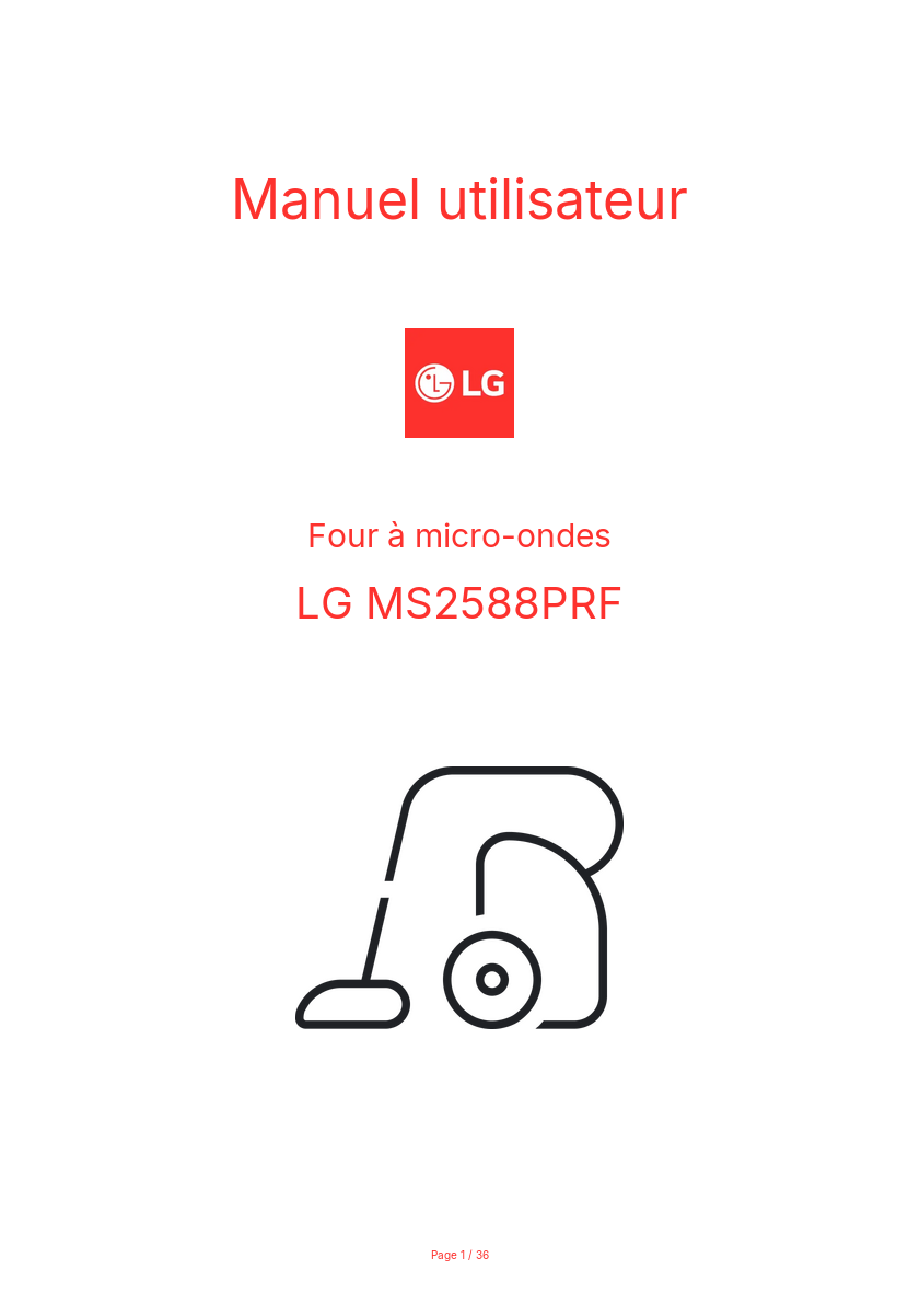 Page n°1 - Manuel utilisateur LG MS2588PRF
