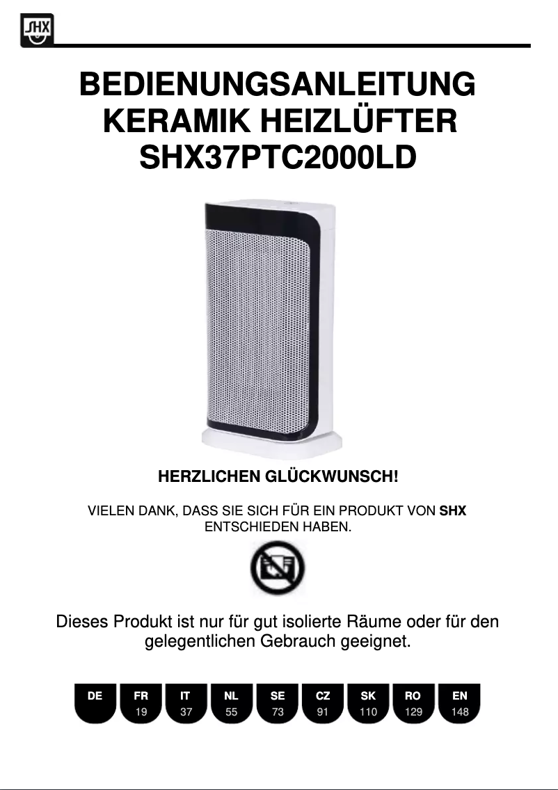 Page 1 de la notice Manuel utilisateur SHX SHX37PTC2000LD