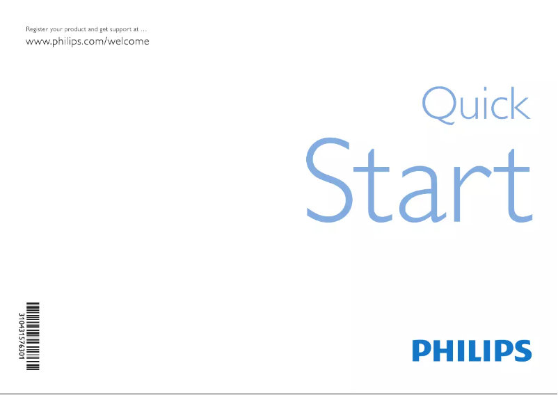 Page 1 de la notice Guide de démarrage rapide Philips 40PFL8664H