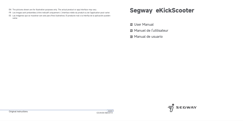 Image de la première page du manuel de l'appareil Ninebot Kickscooter ZT3 Pro