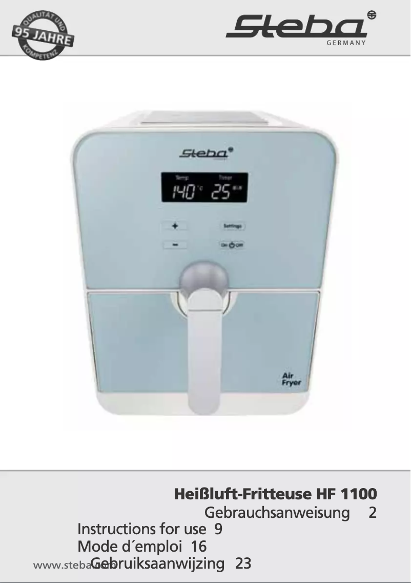 Page n°1 - Manuel utilisateur Steba HF 1100