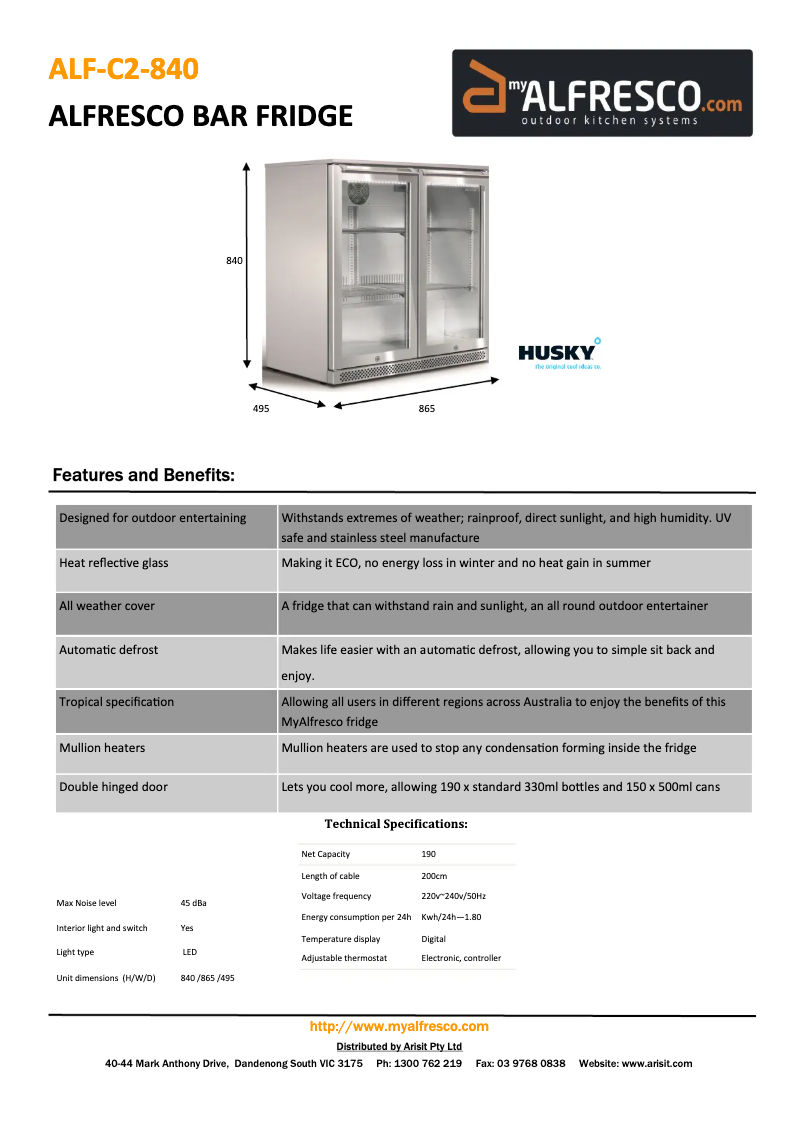 Image de la première page du manuel de l'appareil ALF-C2-840