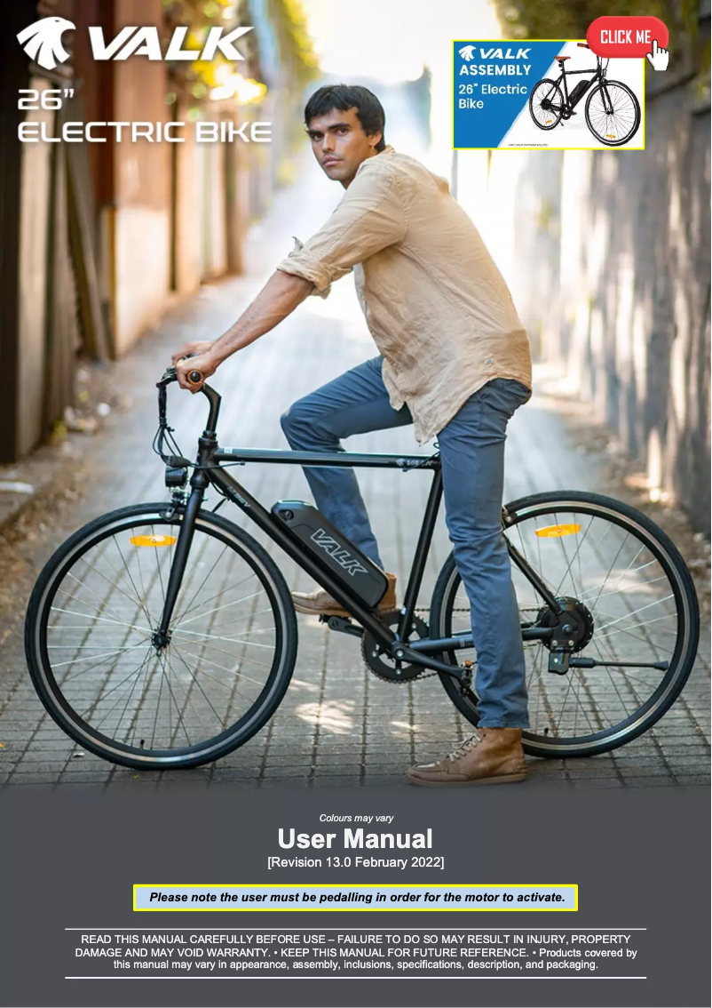 Page n°1 - Manuel utilisateur Valk Fixed Speed Commuter 36V