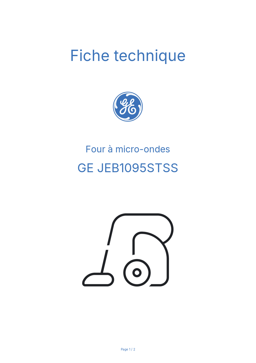 Image de la première page du manuel de l'appareil JEB1095STSS