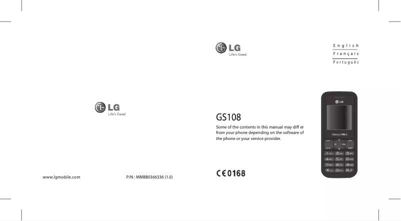 Page n°1 - Manuel utilisateur LG GS108