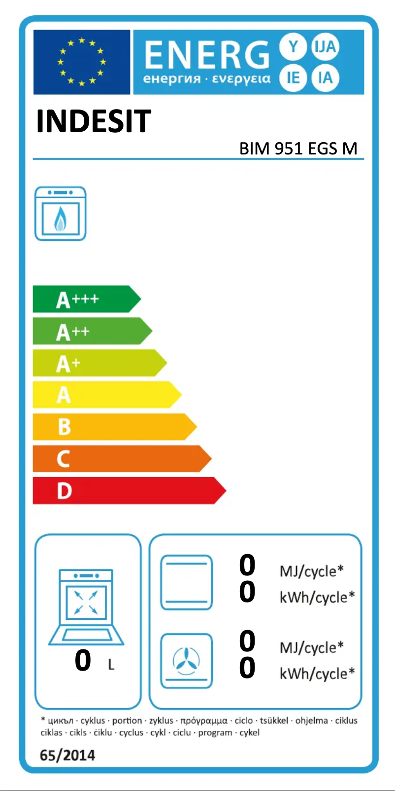 Page 1 de la notice Manuel utilisateur Indesit BIM 951 EGS M