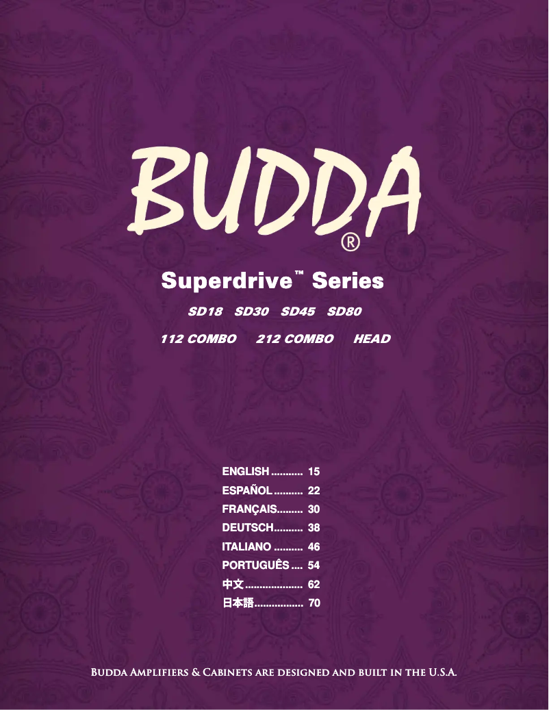 Page 1 de la notice Manuel utilisateur Budda Superdrive SD30