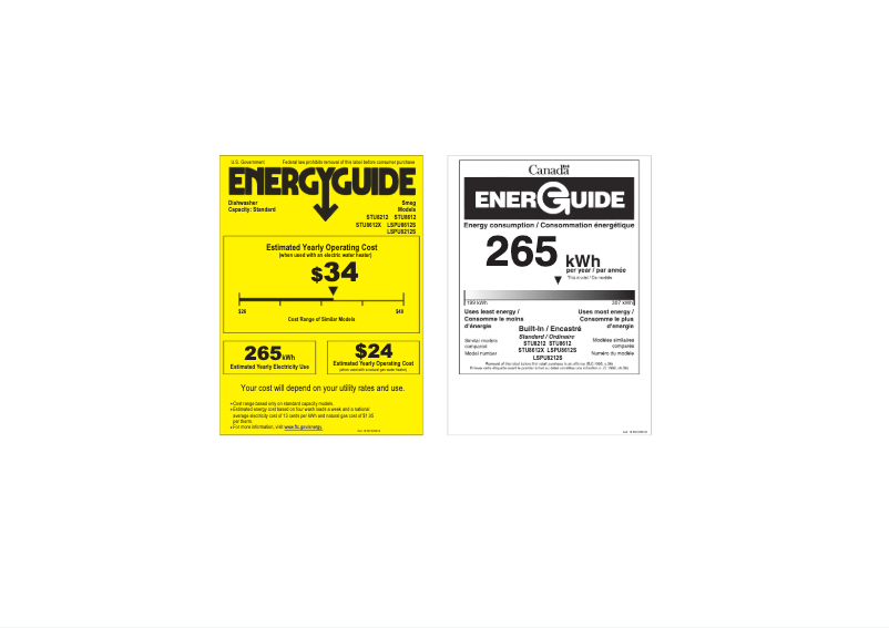 Page 1 de la notice Label énergétique Smeg LSPU8612S