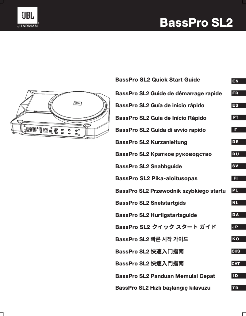 Page 1 de la notice Manuel utilisateur JBL BassPro SL2