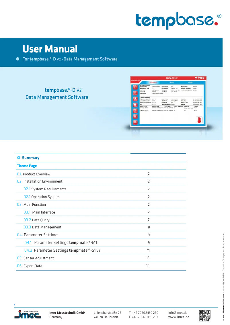 Page n°1 - Manuel utilisateur tempmate M1