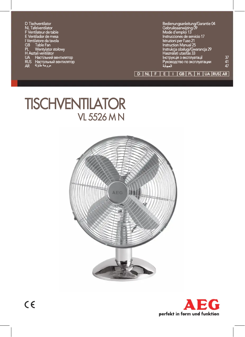 Page 1 de la notice Manuel utilisateur AEG VL 5526 M