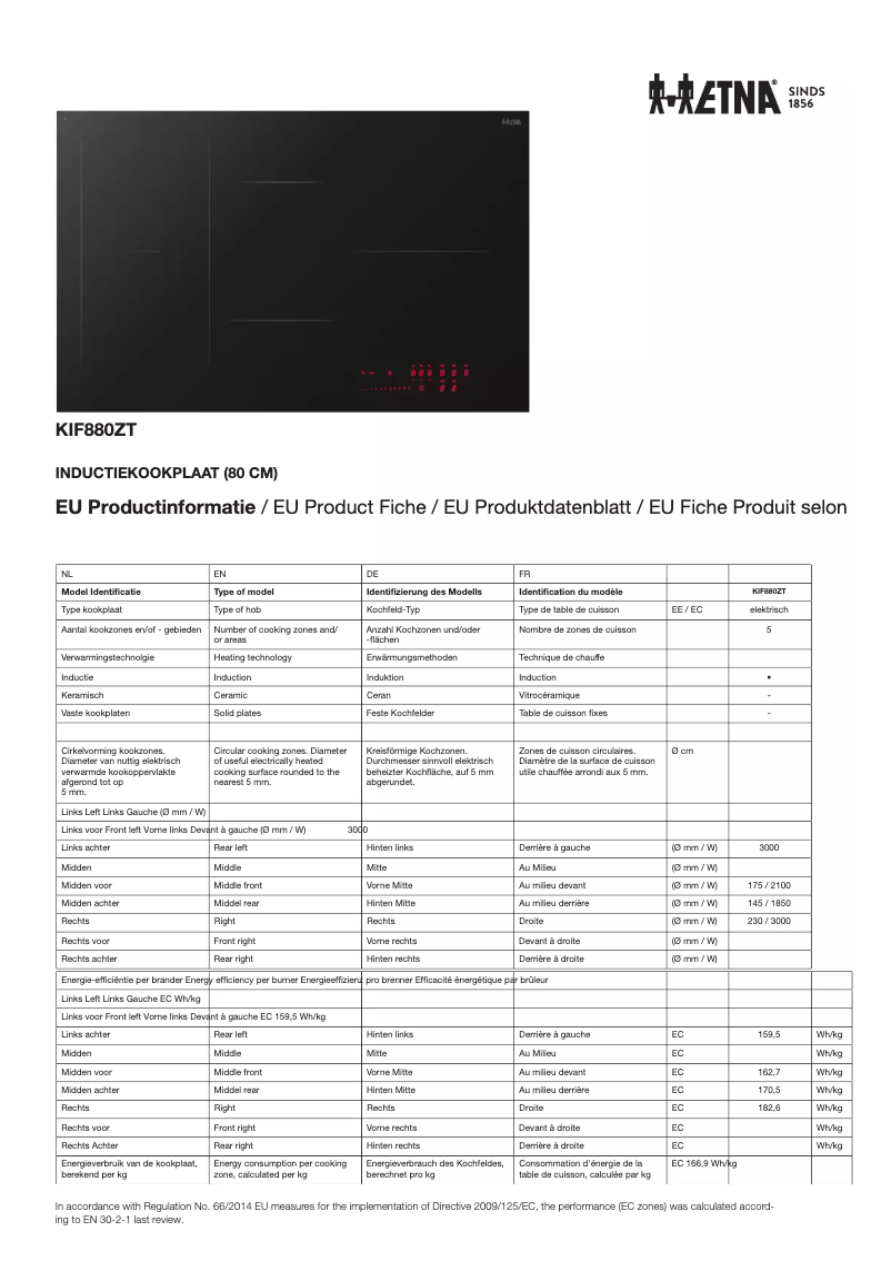 Image de la première page du manuel de l'appareil KIF880ZT