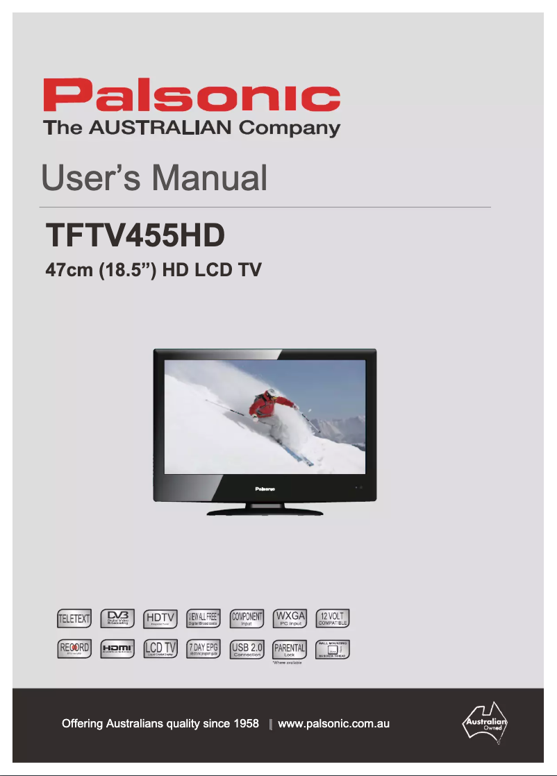 Page n°1 - Manuel utilisateur Palsonic TFTV455HD