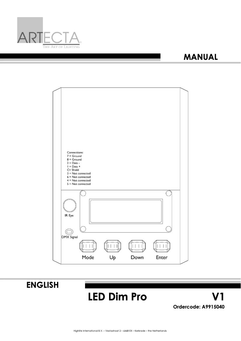 Página 1 del manual Manual de usuario Artecta LED Dim Pro