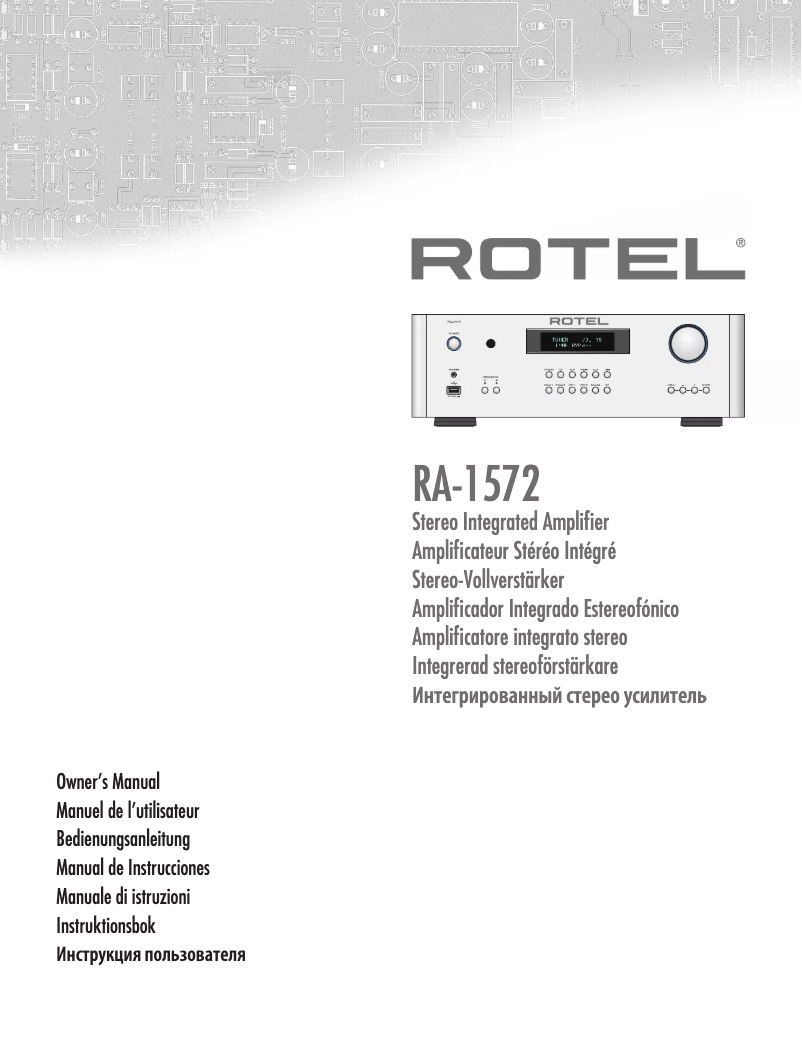 Page n°1 - Manuel utilisateur Rotel RA-1572