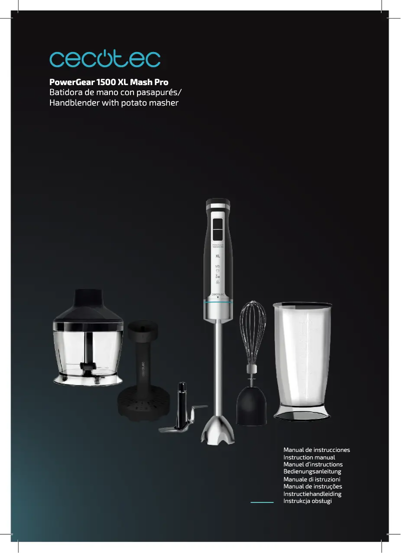 Page 1 de la notice Manuel utilisateur Cecotec PowerGear 1500 XL Mash Pro