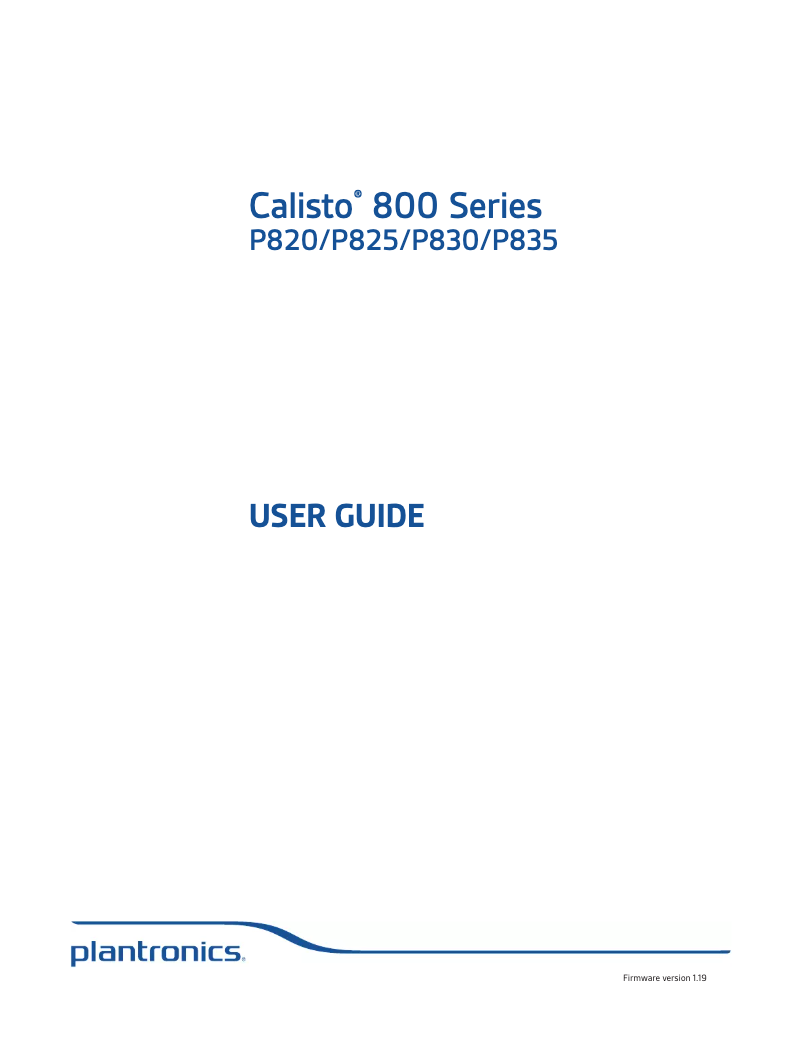 Page 1 de la notice Manuel utilisateur Plantronics 83956-03