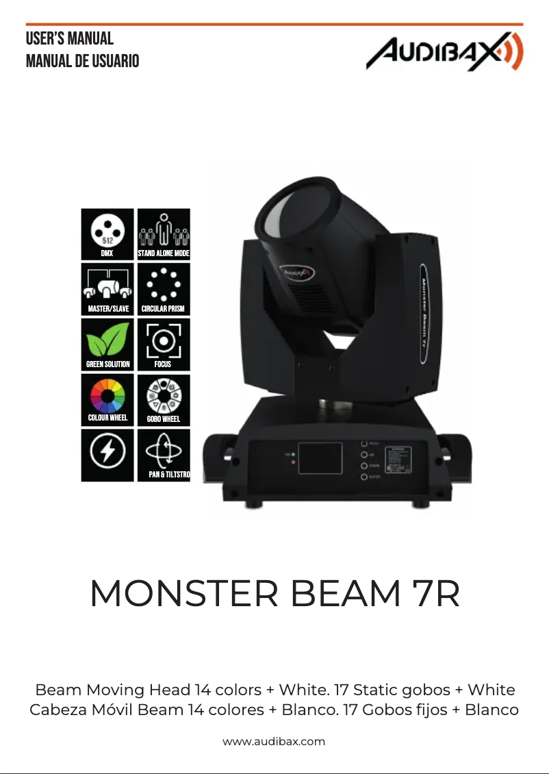 Image de la première page du manuel de l'appareil Monster Beam 7R