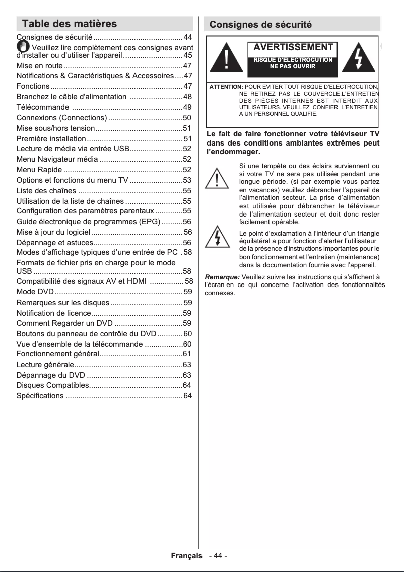 Image de la première page du manuel de l'appareil D32H265A3D