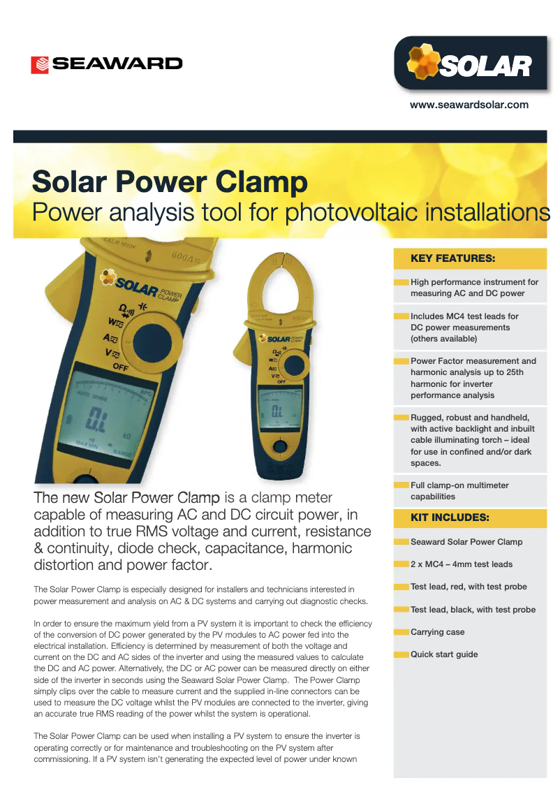Image de la première page du manuel de l'appareil Solar